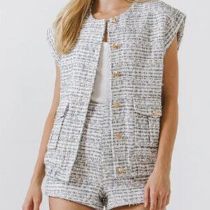 Endless Rose Tweed Oversized Vest - NWT